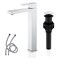 KENES Chrome Bowl Vessel Sink Facuet Single Handle Tall Bathroom Sink Faucet Bathroom Vanity Faucet Basin Mixer Tap with Water Supply Lines and Pop Up Sink Drain, LJ-9031A-5