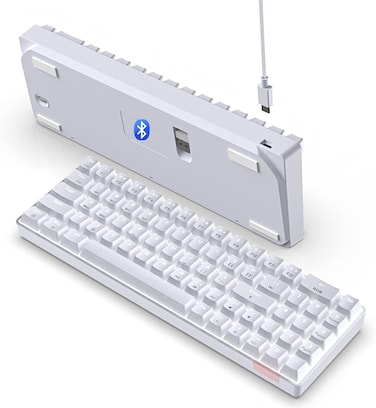 LexonElec Mechanical Gaming Keyboard, RGB Backlit Keyboard,69 Key Mechanical Feel Anti-ghosting Keyboard for PC Mac Xbox PS4(White)