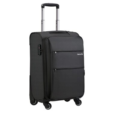 Hanke 20 Inch Expandable Carry On Luggage 22x14x9 Airline Approved Softside Suitcases with Wheels Lightweight Travel Luggage Rolling Suitcase with Lock for Men and Women.(Dark Gray)