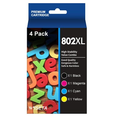 802XL Remanufactured Ink Cartridges Replacement for Epson 802 Ink Cartridges 802XL Ink Cartridges for Epson Printer to Use with Workforce Pro WF-4730 WF-4740 WF-4720 WF-4734 EC-4020 EC-4030