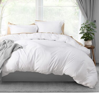 Utopia Bedding Duvet Cover Full Size - 1 Comforter Cover with 2 Pillow Shams - 3 Piece Bedding Duvet Cover with Zipper Closure - Soft Brushed Microfiber, 80 X 90 Inches (White)