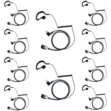 CLS 1110 G Shape Earpiece with Mic PTT for Motorola Cp200d Cp200 cls1410 Cp185 Rdm2070d Two Way Radio 10 Pack