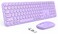 PEIOUS Wireless Keyboard and Mouse Combo, Cute Purple Keyboard &amp; Mouse with USB and Type C Receiver, Full Size Wireless Combo Compatible for MacBook, Windows, Laptop, PC - Purple