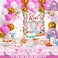 MOMOHOO Baby Shower Decorations for Girl - Elephant Theme Girl Baby Shower, It&rsquo;s A Girl Baby Shower Backdrop/Baby Shower Banner/Table Cover/Elephant Foil Balloons/Pink and Gold Latex Balloons Garland