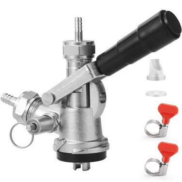 European Sankey Keg Coupler - S System Keg Coupler S Type Sankey Coupler 304 Stainless Steel Probe 1/4&rsquo;&rsquo; Beer Barb, 5/16&rsquo;&rsquo; Gas Barb Keg Coupler S System for Foreign Beer Kegs Beer Brewing
