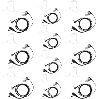 1 Pin 2.5mm Walkie Talkie Earpiece Headset with Mic PTT Compatible with Motorola Talkabout T200 MH230R MR350R T260 T460 T600 Two Way Radio Accessories 10 Pack