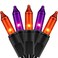 YULETIME 200 Orange &amp; Purple Christmas Lights, Pack of 2 Strands of 21 ft 100 Count UL Certified Incandescent Mini String Light (Orange &amp; Purple - Black Wire)