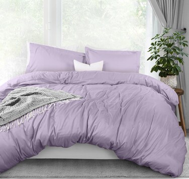 Utopia Bedding Duvet Cover Queen Size - 1 Comforter Cover with 2 Pillow Shams - 3 Pieces Bedding Duvet Cover with Zipper Closure - Soft Brushed Microfiber, 90 X 90 Inches (Lavender)