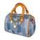 Mini Small Denim Purse Jean Boston Barrel Bags Quilted Checkered Top Handle Canvas Tote Crossbody bags Satchel Handbag for Women,Blue