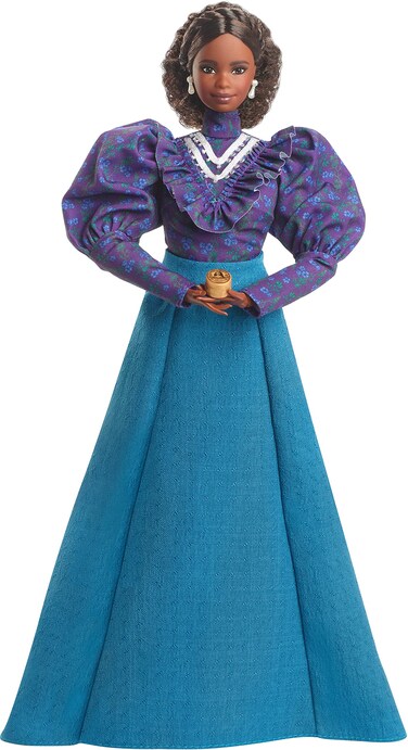 Barbie Inspiring Women Doll, Madam C.J. Walker Wearing Puff Sleeve Blouse, Full-Length Skirt &amp; Accessories, Collectible with Doll Stand &amp; Certificate of Authenticity