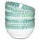 Bosmarlin Stoneware Soup Bowl Set of 4, 26 Oz, Cereal Bowl for Oatmeal, Dishwasher and Microwave Safe, Reactive Glaze (Turquoise Green, 6 in)