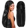BONNET QUEEN Braid Bonnet Silk Bonnet Foldable Extra Long Bonnet for Braids Satin Bonnet for Sleeping Hair Bonnet with Tie Band Long Sleep Cap Black