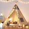 besrey Teepee Tent for Kids with Light &amp; Mat, Toddler Tents Indoor Play Tent Playhouse, Toddler Tipi 100% Cotton, tee Pee Tents for Kids Indoor, Boys &amp; Girls Teepee,Children Room Playhouse