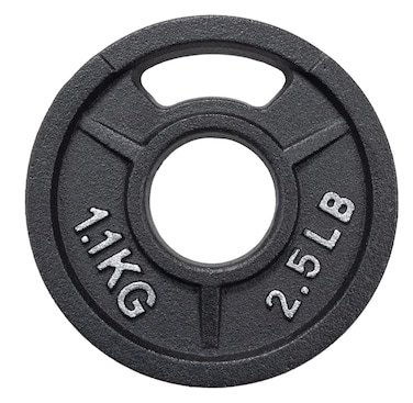 Signature Fitness Cast Iron Plate Weight Plate for Strength Training and Weightlifting, Olympic or Standard