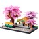 Japanese Cherry Blossom Train Station Micro Building Blocks Set - Creative Mini Bricks Model Kit for Adults and Kids (3668 PCS) with Figures