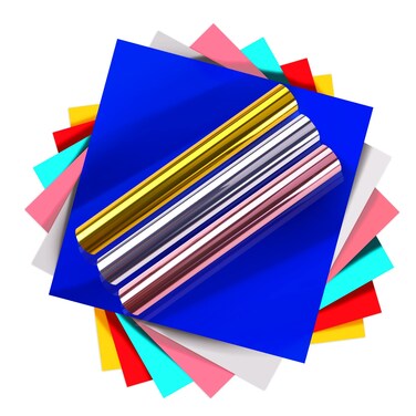 HTVRONT Chrome Vinyl - 9PCS 12"x12" Metallic Vinyl Permanent Adhesive Vinyl for Cricut Machine, Mirror Metallic Permanent Vinyl Sheets for Decoration