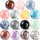Nuenen 15 Pcs Gemstone Sphere Balls 1 Inch Polished Crystal Sphere Bulk Multi Style Witch Ball Tones Gemstones Pocket Palm Crystals for Witchcraft Meditation Reiki Balancing