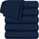 Utopia Bedding Flat Sheets - Pack of 6 - Soft Brushed Microfiber Fabric - Shrinkage &amp; Fade Resistant Top Sheets - Easy Care (Full, Navy)