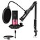 FIFINE Podcast Microphone Kit-USB PC Computer Recording Microphone, Condenser Mic Set for Streaming, Gaming, Voice-Over, Meeting, with Arm Stand, Shock Mount, Pop Filter-T669 Rose Red