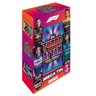 Formula 1 Turbo Attax 2022 Racing BLUE STARBURST Trading Card Mega Tin