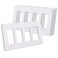 CML 4-Gang Matte White Decorator Screwless Wall Plates, 4 Pack Child Safe Light Switch Covers, Standard Size 4.68&rdquo; X 8.34&rdquo;, Scratch and Impact Resistant, Hidden Screws, Polycarbonate