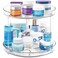 2 Tier Lazy Susan, 10.6 Inch Clear Makeup &amp; Skincare Organizer, Bathroom Countertop Perfume Organizer