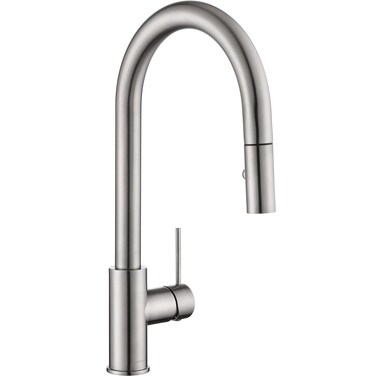 AS60BN Brushed Nickel Kitchen Sink Faucet with Pull Down Sprayer Single Handle