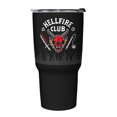 Netflix Stranger Things Hellfire Logo Flame 27 oz Stainless Steel Travel Mug, Multicolor