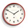 NEWGATE Number Three Echo Wall Clock - Analog - Modern - Kitchen - Round - Easy to Read - British Design - 14 Inch (Fire Engine Red)