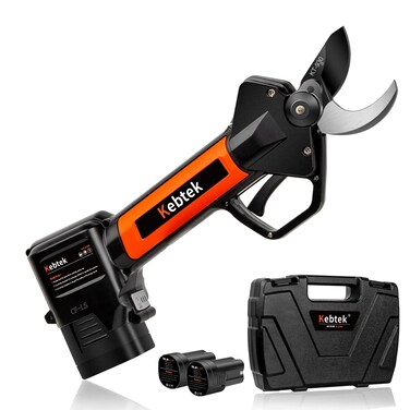 Kebtek Electric Pruning Shears Professional Cordless Pruning Shears for Gardening Battery Operated Pruning Shears with 2 PCS 2500mAh Batteries 5000 Cuts Single Charge 30mm (1.2") Cutting Diameter