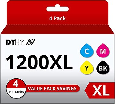 1200XL Compatible Ink cartridges Replacement for Canon Maxify 1200 ink Use With PGI-1200 MB2720 MB2320 MB2020 MB2120 MB2350 Printer (Black, Cyan, Magenta, Yellow, 4 Pack)