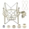 AT2020 Shock Mount Universal Microphone Holder Spider Recording Mic Shockmount Stand Compatible with Many Condenser Mics Like Rode NT1-A NT2-A Procaster MXL 990 770 U87 (Champagne)