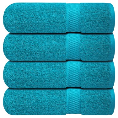 Infinitee Xclusives Luxury 100% Ring-Spun Cotton Bath Towels Set of 4 (27x54 inches) &ndash; Soft, Absorbent &amp; Quick-Drying Towels for Bathroom, Gym, Spa &amp; Hotel Use (Serene Teal)