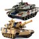 1/24 RC Battle Tank Set, Remote Control USA M1A2 and Ger Leopard II Army Tank That Shoots for Kids and Adults, 2.4G Tank Model Toy for Boys Age 6+ Year Old with Sound Effects, Lights and Smoke