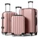 Karl home Luggage Set of 3 Hardside Carry on Suitcase Sets with Spinner Wheels &amp; TSA lock, Portable Lightweight ABS Luggages for Travel, Business - Rose Gold (20/24/28)