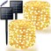 2Pack Solar String Lights Outdoor, 80FT 200LED Solar Fairy Lights, Waterproof Copper Wire &amp; 8 Modes, Solar Twinkle Light for Garden, Tree, Wedding, Christmas Decorations, Patio, Fence (Warm White)
