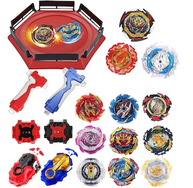 Bey Battling Top Burst Blade Toy Great Birthday Gift Present for Children Kids Boys Ages 6 8 10 12+ Combat Battling Game Set 12 Spinning with 1 Battling Top Stadium 4 Launchers