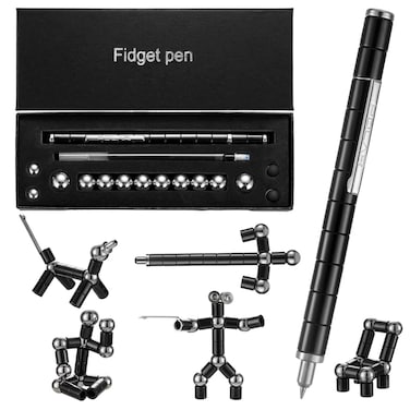 Fidget Gel Pens Gifts-Cool Birthday Gifts for Men-Christmas Stocking Stuffers-Novelty Toy Pen Gift Idea for Boyfriend Husband-Unique Gadgets for Teens Boys-Cool Pen Small Stuff Gifts for Him (Black)