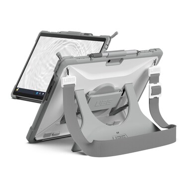URBAN ARMOR GEAR UAG Designed for Microsoft Surface Pro 11/10/9 Case Plasma Healthcare White/Gray Dropproof Rugged Protective Cover with Multi-angle Built-in Kickstand Pen Holder Hand &amp; Shoulder Strap