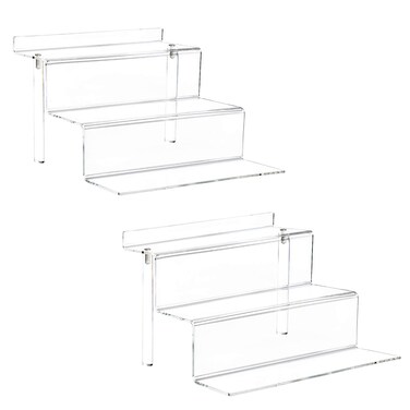12 Inch Display Risers,4 Tier Perfume Organizer Stand,Clear Cupcake Stand Holder Figures, Dessert Shelves for Party, Riser Stand for Decoration and Organizer