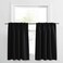 PONY DANCE Black Out Curtain Short - Window Treatment Rod Pocket Home Decor Small Panels Valances for Nursery/Bay Windows Bathroom, 42"W X 30"L, Black, 2 Pieces