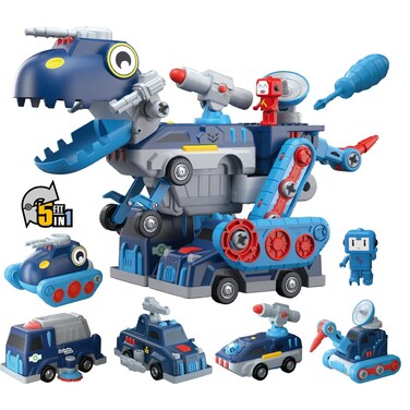 Toys for 5+ Year Old Boys, Take Apart Dinosaur, Magnetic Building Blocks Vehicles Play Set, 5 in 1 Cars &amp; Trucks Transform Into Robot Dino T-rex, Engineering STEM Toys &amp; Gifts for Boys &amp; Girls
