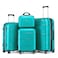 LARVENDER Luggage Sets, Luggage 4 Piece Set, Expandable Luggage Set Clearance Suitcases with Spinner Wheels Luggage with TSA Lock (Aqua Blue)