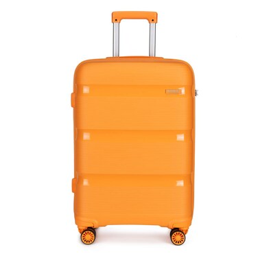 Kono Carry On Luggage Hard Shell Travel Trolley 4 Spinner Wheels Lightweight Polypropylene Suitcase with TSA Lock (Carry-On 21-Inch, Orange)