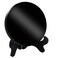 Black Obsidian Scrying Mirror, Obsidian Mirror with Stand and Bag for Divination, Meditation, Healing, Feng Shui (100mm(4.0in))