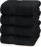 Utopia Towels 4 Pack Bath Towels Set, 27 by 54 Inches, 100% Ring Spun Cotton, Quick Dry, Highly Absorbent, Soft Feel Towels, Perfect for Daily Use, Black