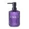 Diamond Design 12 Oz Purple Glass Soap Dispenser,Refillable Lotion Soap Dispenser for Bathroom, Kitchen, Hand Soap, Dish Soap,Shampoo, Ideal for Bathroom Countertop. (Purple)