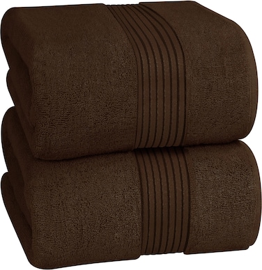 Utopia Towels Premium Jumbo Bath Sheet 2 Pack, 100% Cotton Highly Absorbent and Quick Dry Extra Large Bath Towel, Super Soft Towel, 35 by 70 Inches, Brown