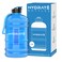 HYDRATE XL Jug 74 Oz Water Bottle - BPA Free, Leak Proof, Flip Cap, Ideal for Gym - Clear Water Container with Extra Strong Material - Perfect for Sports, Rugby, and on the Go (Transparent Blue, 2.2L)