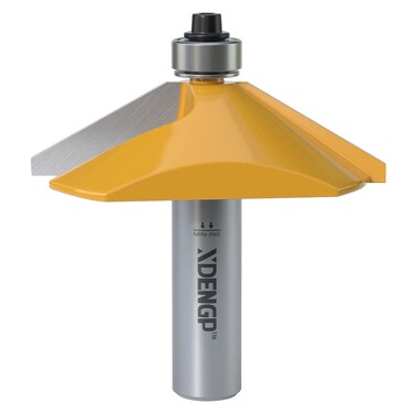 60 Degree Chamfer Router Bit with 9/16 Inch Cutting Length,1/2 Inch Shank Carbide Edge Forming Bevel Router Bit with Bearing, Chamfer Bit Miter Angle Milling Cutters Tool